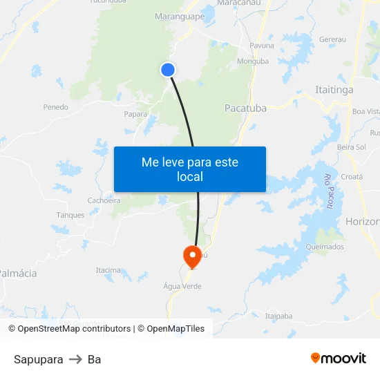 Sapupara to Ba map
