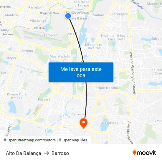 Alto Da Balança to Barroso map