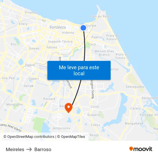 Meireles to Barroso map