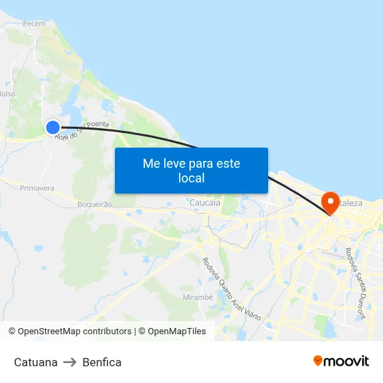 Catuana to Benfica map