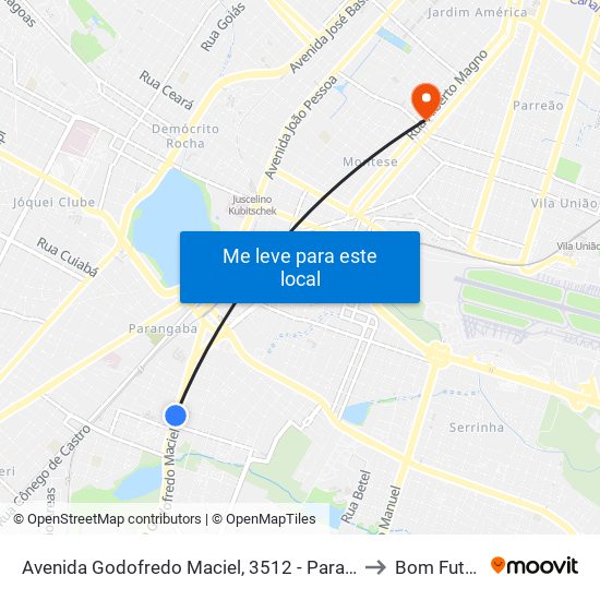 Avenida Godofredo Maciel, 3512 - Parangaba to Bom Futuro map