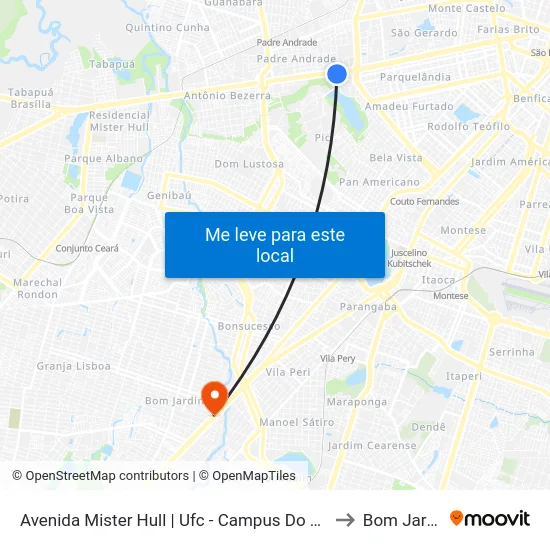 Avenida Mister Hull | Ufc - Campus Do Pici - Pici to Bom Jardim map