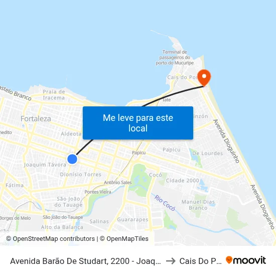 Avenida Barão De Studart, 2200 - Joaquim Távora to Cais Do Porto map