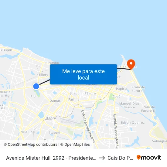 Avenida Mister Hull, 2992 - Presidente Kennedy to Cais Do Porto map