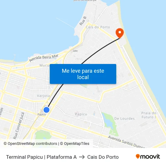 Terminal Papicu | Plataforma A to Cais Do Porto map