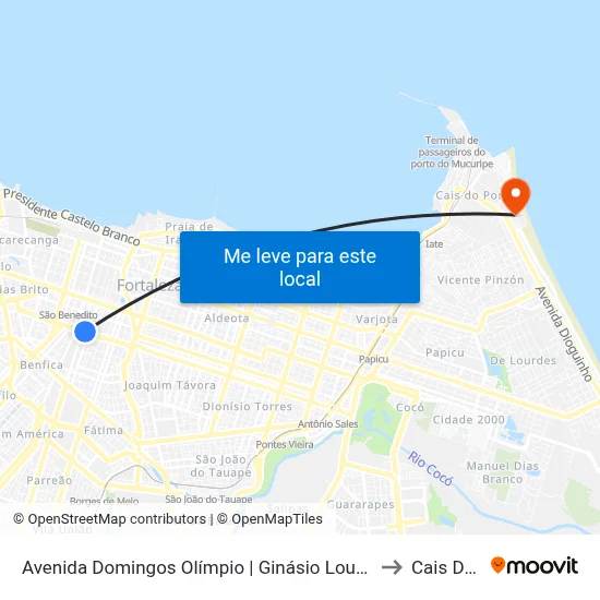 Avenida Domingos Olímpio | Ginásio Lourenço Filho - José Bonifácio to Cais Do Porto map