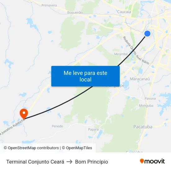Terminal Conjunto Ceará to Bom Princípio map