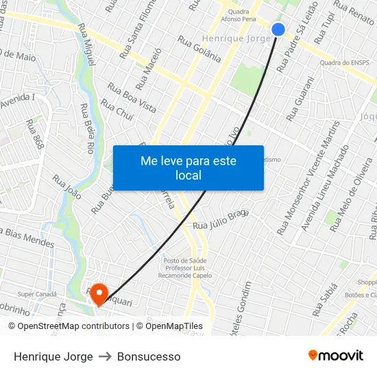 Henrique Jorge to Bonsucesso map