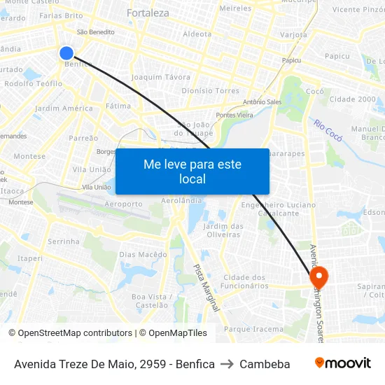 Avenida Treze De Maio, 2959 - Benfica to Cambeba map
