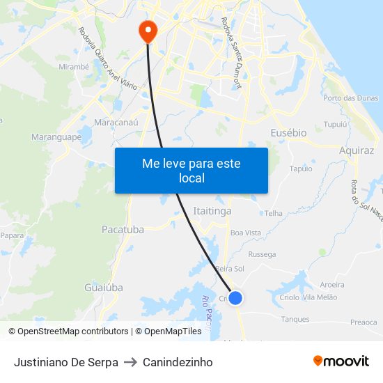 Justiniano De Serpa to Canindezinho map