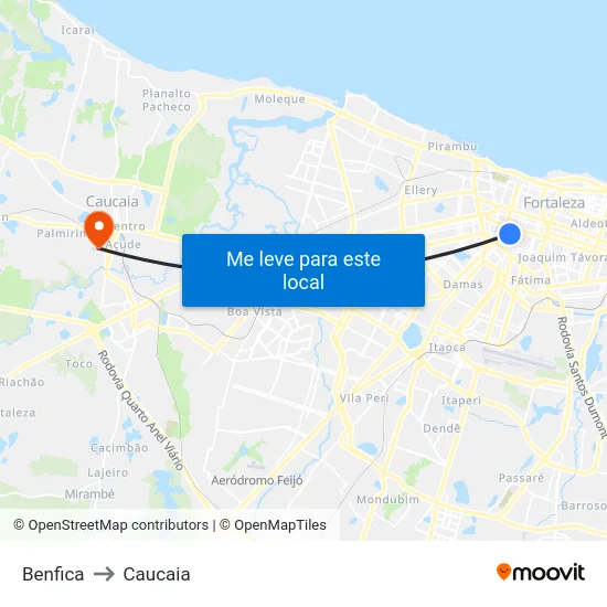 Benfica to Caucaia map