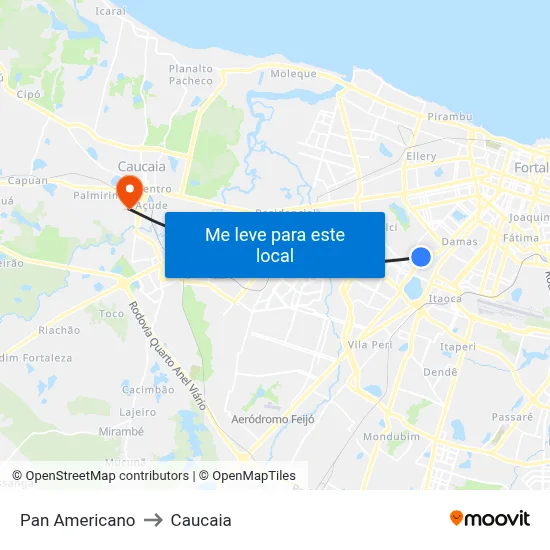 Pan Americano to Caucaia map