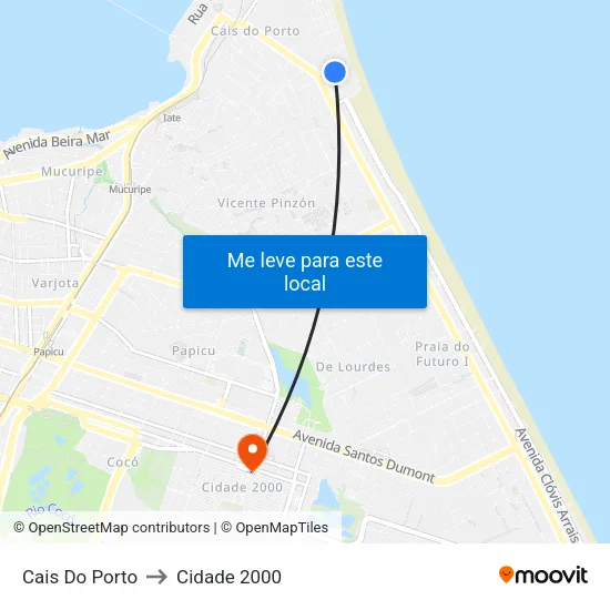 Cais Do Porto to Cidade 2000 map