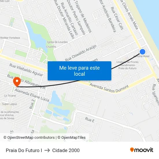Praia Do Futuro I to Cidade 2000 map