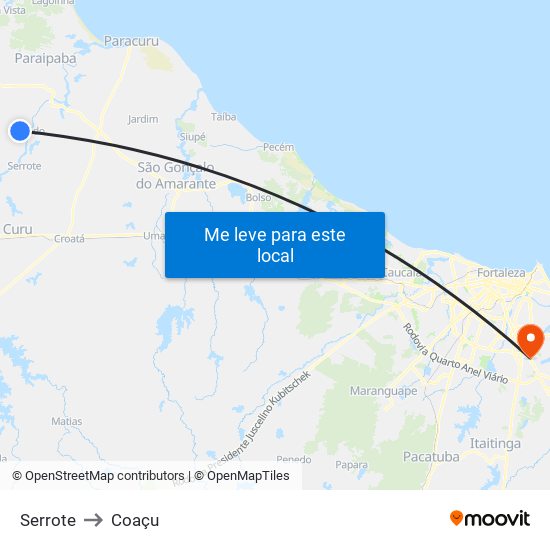 Serrote to Coaçu map