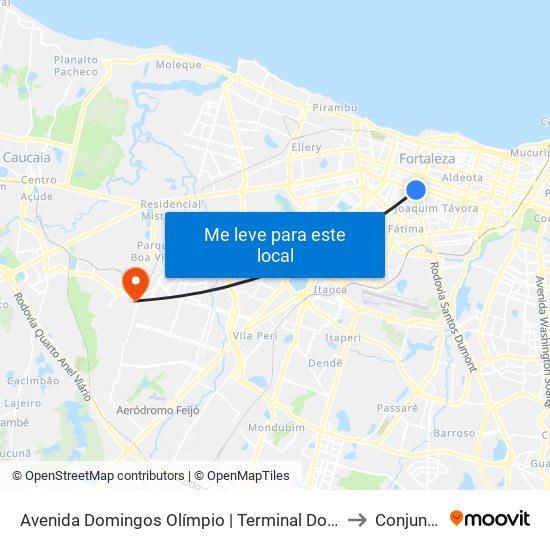 Avenida Domingos Olímpio | Terminal Domingos Olímpio - José Bonifácio to Conjunto Ceara map