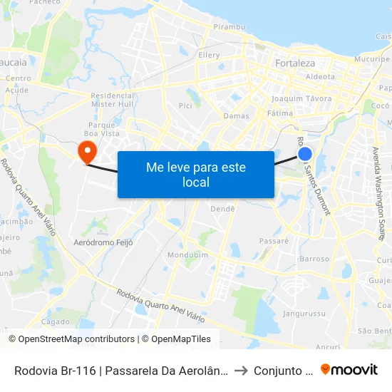 Rodovia Br-116 | Passarela Da Aerolândia - Aerolândia to Conjunto Ceara map