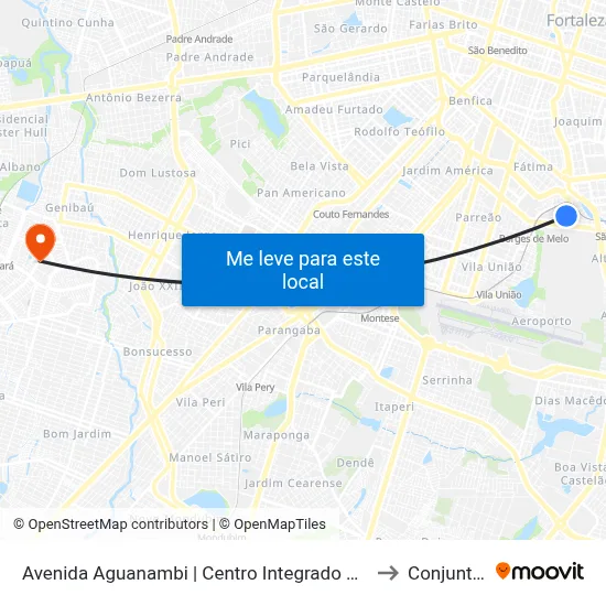 Avenida Aguanambi | Centro Integrado De Segurança Pública - Aeroporto to Conjunto Ceará I map