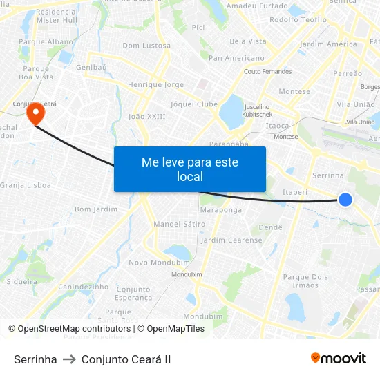 Serrinha to Conjunto Ceará II map