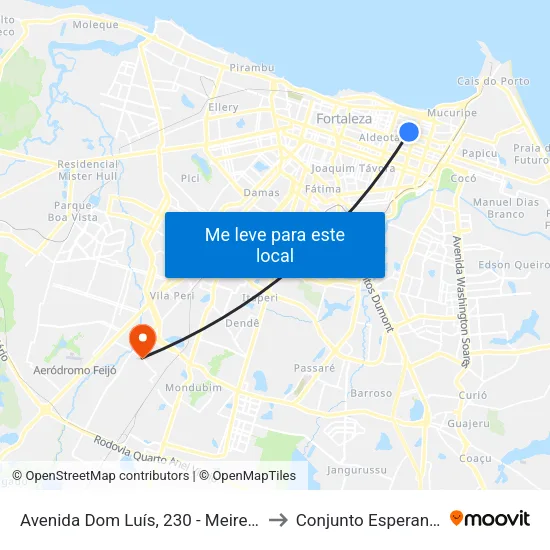 Avenida Dom Luís, 230 - Meireles to Conjunto Esperança map