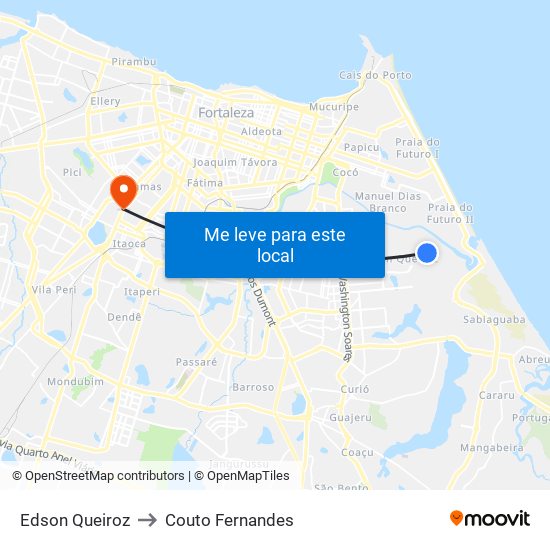 Edson Queiroz to Couto Fernandes map