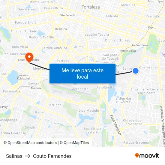 Salinas to Couto Fernandes map