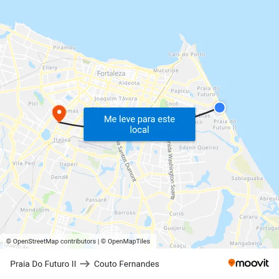 Praia Do Futuro II to Couto Fernandes map