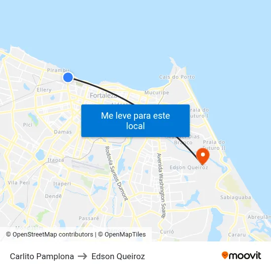 Carlito Pamplona to Edson Queiroz map