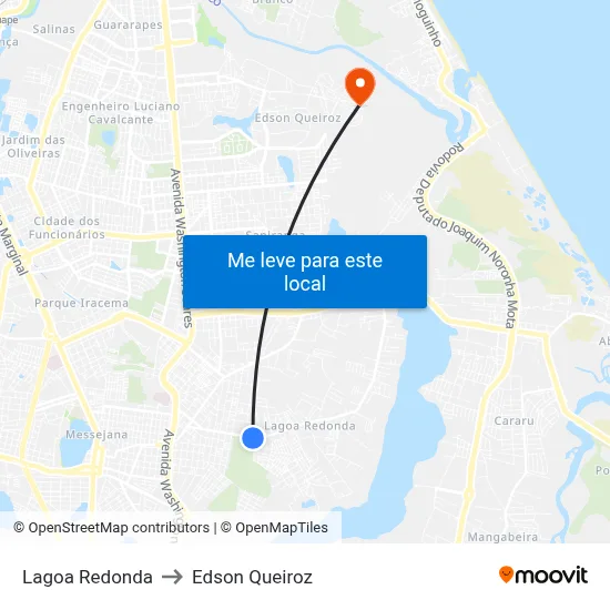 Lagoa Redonda to Edson Queiroz map