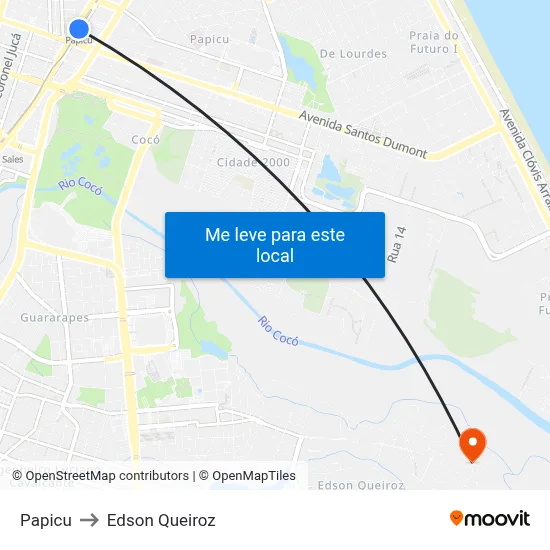 Papicu to Edson Queiroz map