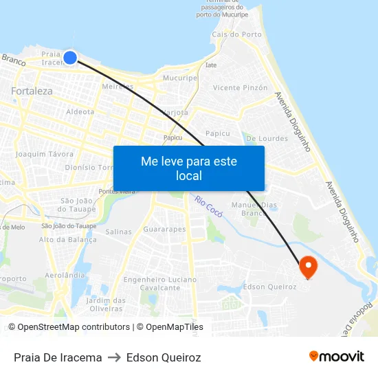 Praia De Iracema to Edson Queiroz map