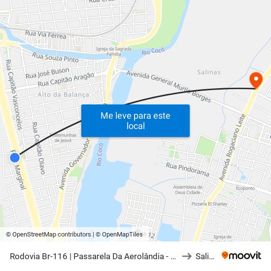 Rodovia Br-116 | Passarela Da Aerolândia - Aerolândia to Salinas map