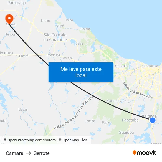 Camara to Serrote map