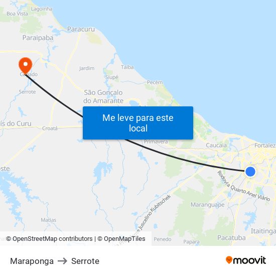 Maraponga to Serrote map