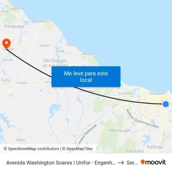 Avenida Washington Soares | Unifor - Engenheiro Luciano Cavalcante to Serrote map