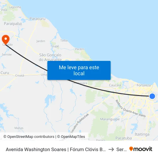 Avenida Washington Soares | Fórum Clóvis Beviláqua - Edson Queiroz to Serrote map
