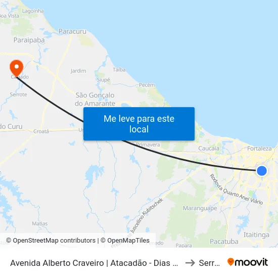 Avenida Alberto Craveiro | Atacadão - Dias Macedo to Serrote map