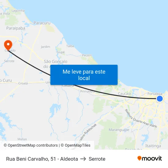 Rua Beni Carvalho, 51 - Aldeota to Serrote map