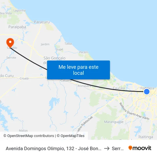 Avenida Domingos Olímpio, 132 - José Bonifácio to Serrote map