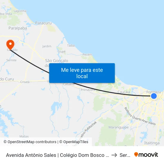 Avenida Antônio Sales | Colégio Dom Bosco - Joaquim Távora to Serrote map