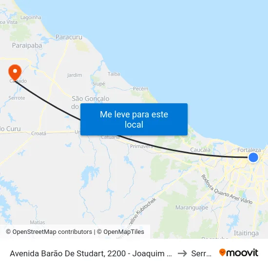 Avenida Barão De Studart, 2200 - Joaquim Távora to Serrote map