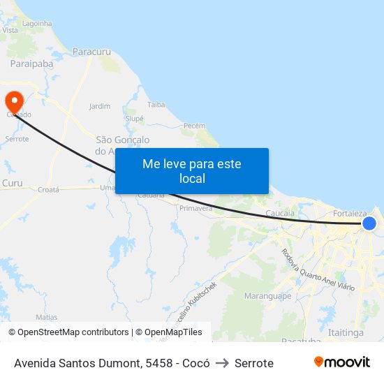 Avenida Santos Dumont, 5458 - Cocó to Serrote map