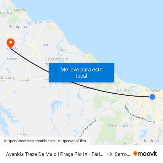 Avenida Treze De Maio | Praça Pio IX - Fátima to Serrote map