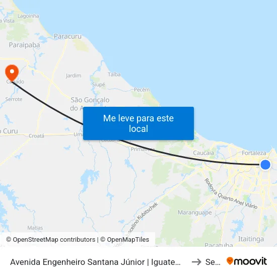 Avenida Engenheiro Santana Júnior | Iguatemi Empresarial - Edson Queiroz to Serrote map