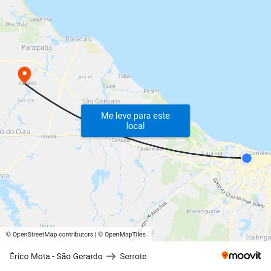 Érico Mota - São Gerardo to Serrote map
