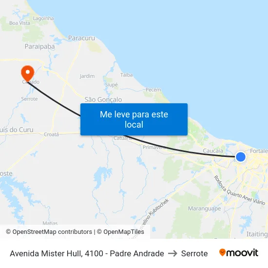 Avenida Mister Hull, 4100 - Padre Andrade to Serrote map