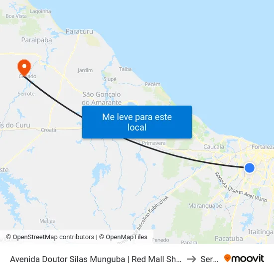 Avenida Doutor Silas Munguba | Red Mall Shopping - Parangaba to Serrote map