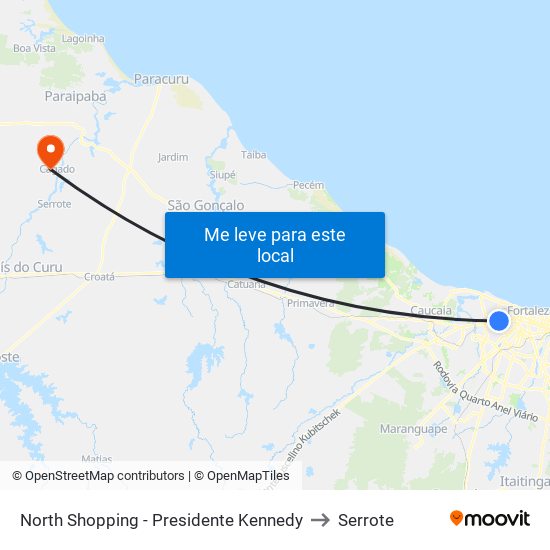 North Shopping - Presidente Kennedy to Serrote map