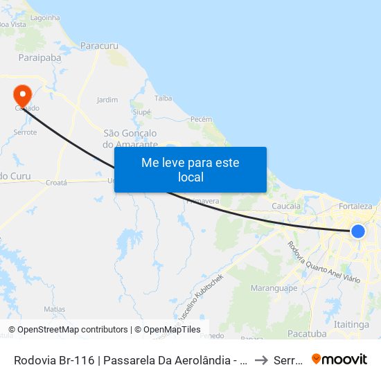 Rodovia Br-116 | Passarela Da Aerolândia - Aerolândia to Serrote map