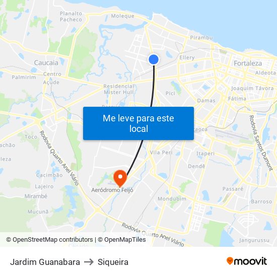 Jardim Guanabara to Siqueira map